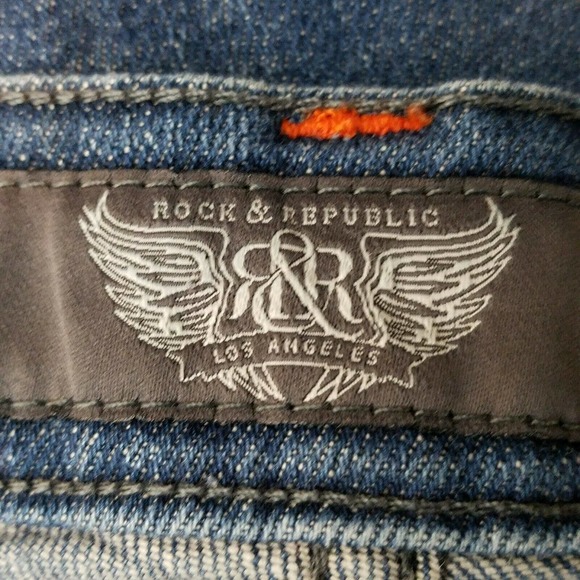 Rock & Republic Henlee Jeans 32 Studs Embroidered - Picture 6 of 7